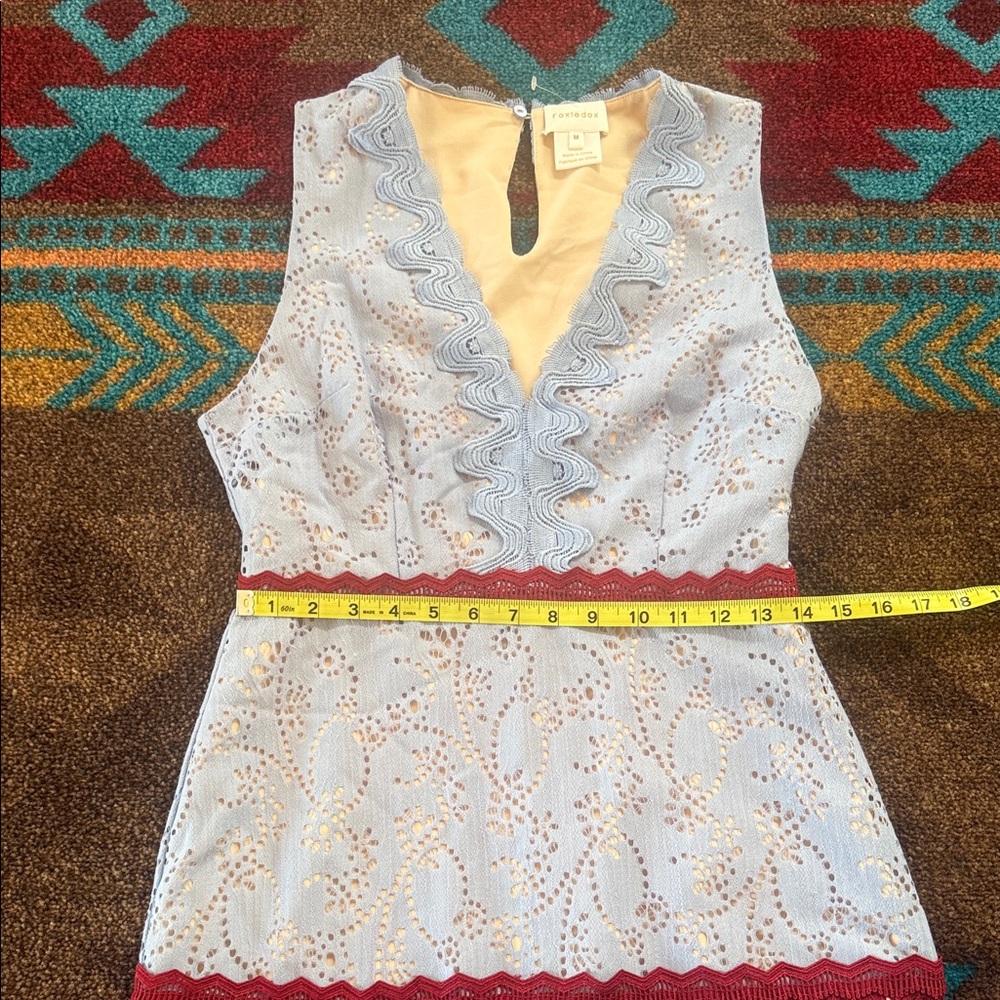 Foxiedox Lace Midi Dress with Red and White Accents (NWOT) - Picture 3 of 4